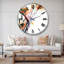 Fleurs orange abstraites peintes à la main - Horloge murale traditionnelle-1450129303