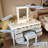 Vanity Desk With Mirror And Lights, 7 Drawers And Cushioned Stool-118263968