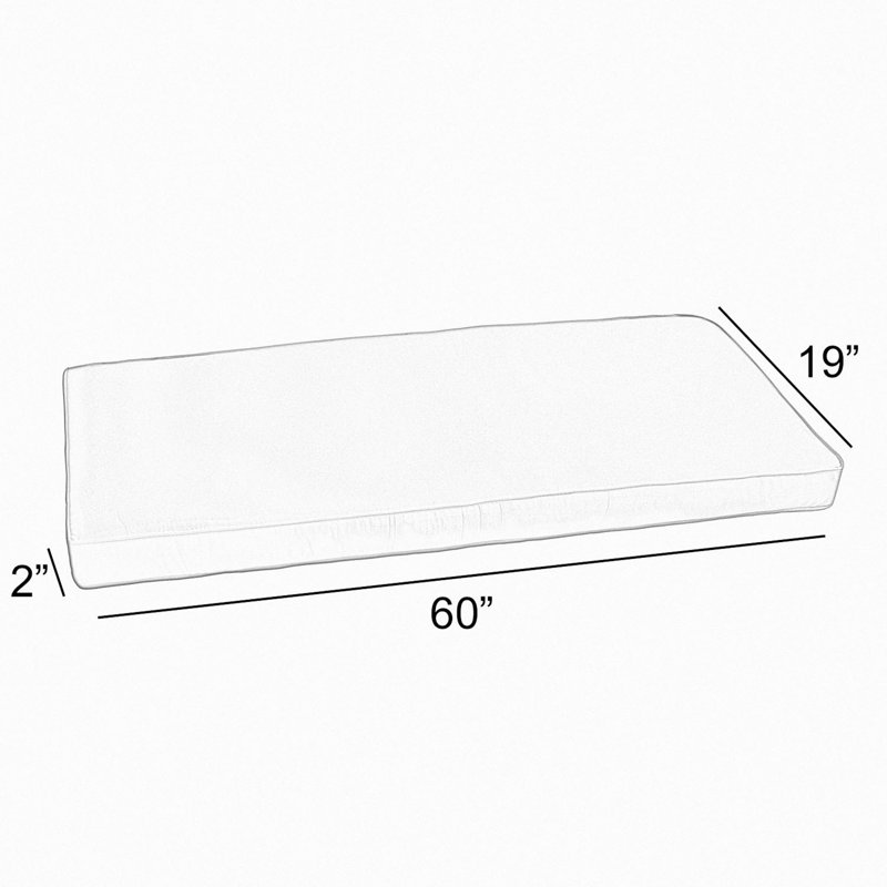 Coussin de banc intérieur/extérieur Sunbrella, H 2 po x l 60 po x P 19 po