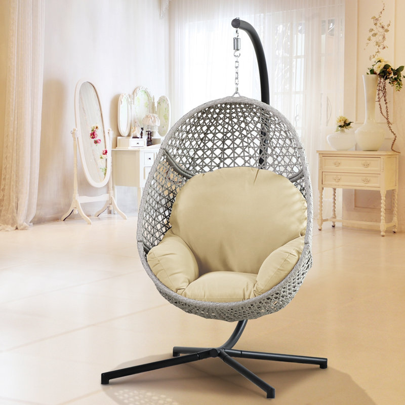Fauteuil à œufs pour 1 personne avec support, Beige
