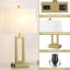 Permelia 23.5" Metal Table Lamp Set with USB, Type-C Ports and Built-in-Oulet-1006742190-1006742191