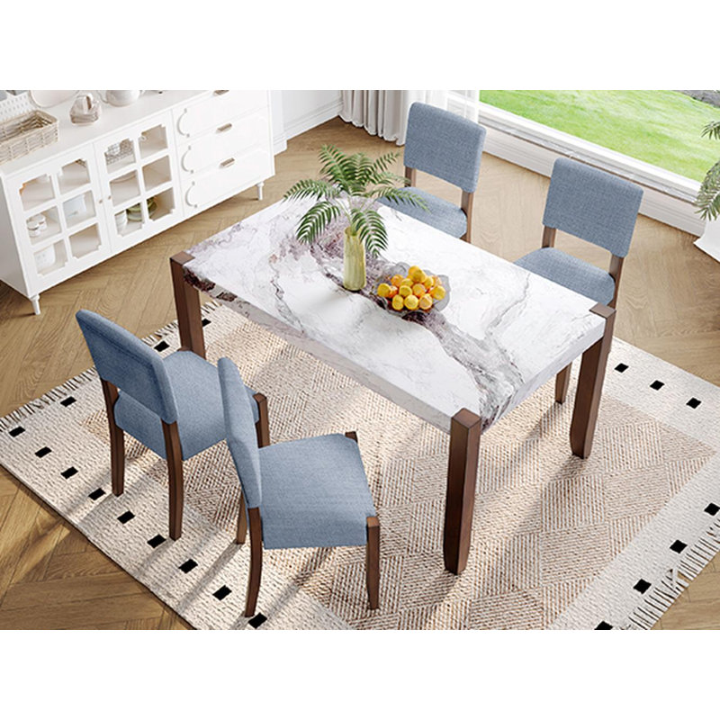 5 Piece Dining Set (Gray,White)