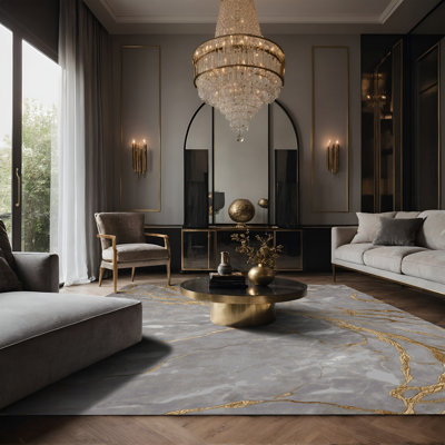 Silky Soft Plush Grey Area Rug