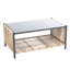 Canapé d'extérieur moderne 2 places avec coussins gris et table de rangement intégrée - Imperméable et pratique pour le jardin