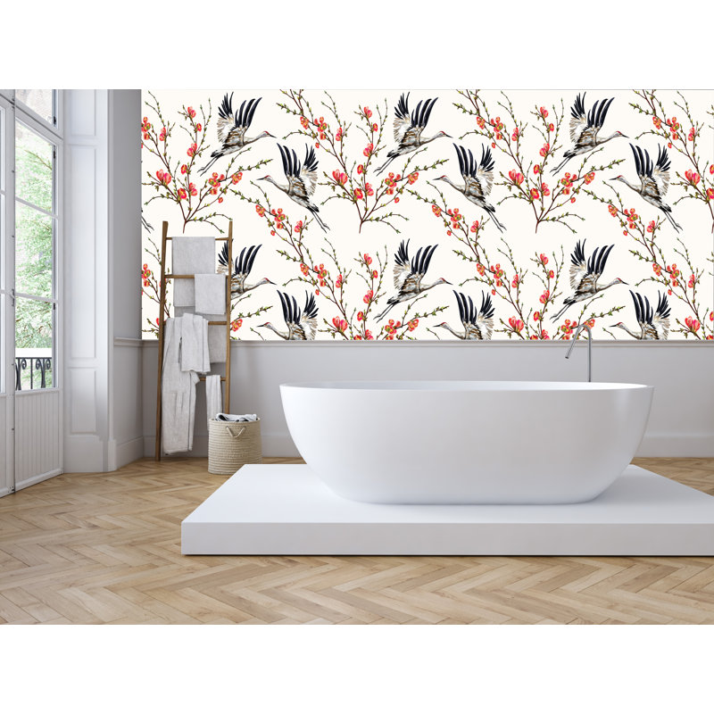 Papier peint amovible Fashioned Folk Japanese Birds