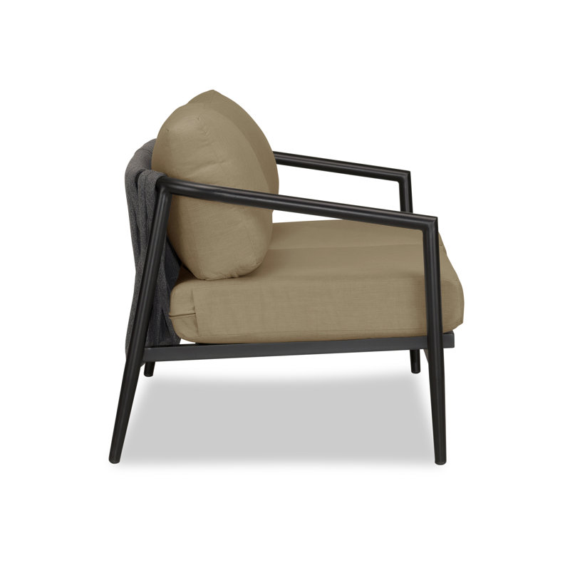 Olio Outdoor 2 - Seat Loveseat, Black, Canvas Natural Sunbrella® Canvas