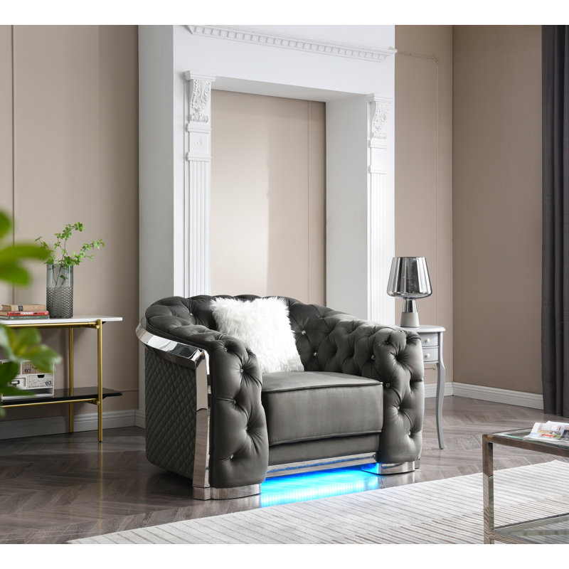 Chaise Micheal, Velours gris velours