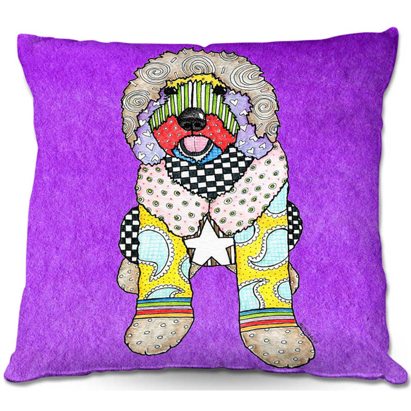  Coussin Couch Labradoodle Dog, 16 po x 1 po, Mauve