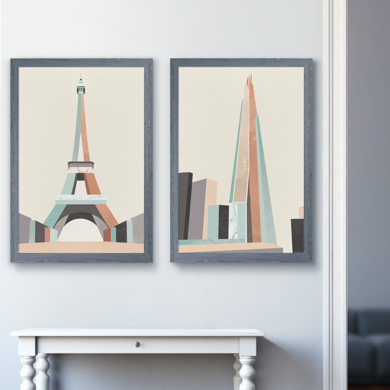 « graphicing architecture i » par antonyme bunjamin (abe)-ensemble de 2 reproductions d’art sur cadre photo, Pas de tapis