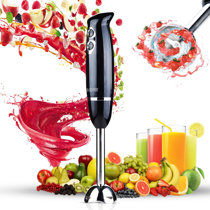  OVENTE Electric Immersion Hand Blender 300 Watt 2 Mixing Speed  with Stainless Steel Blades, Powerful Portable Easy Control Grip Stick  Mixer Perfect for Smoothies, Puree Baby Food & Soup, Black HS560B