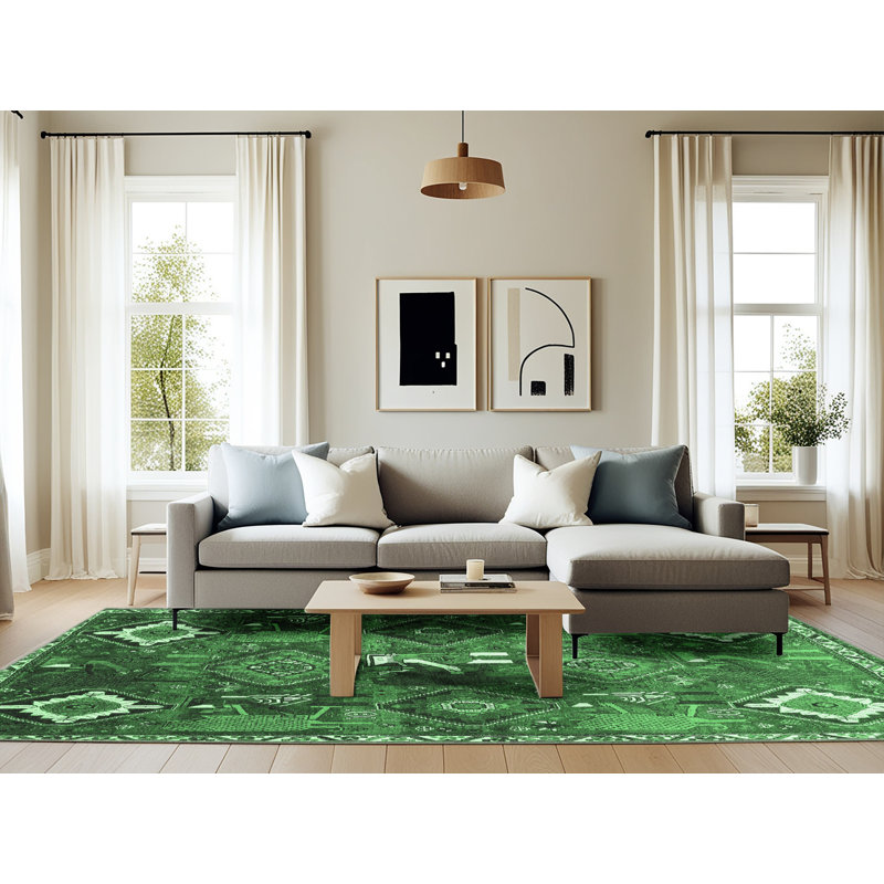 Washable Oriental Indoor Rug, Rectangle 6' x 9'
