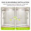 Porte de douche coulissante double sans cadre de 60 pouces avec verre trempé-134784013