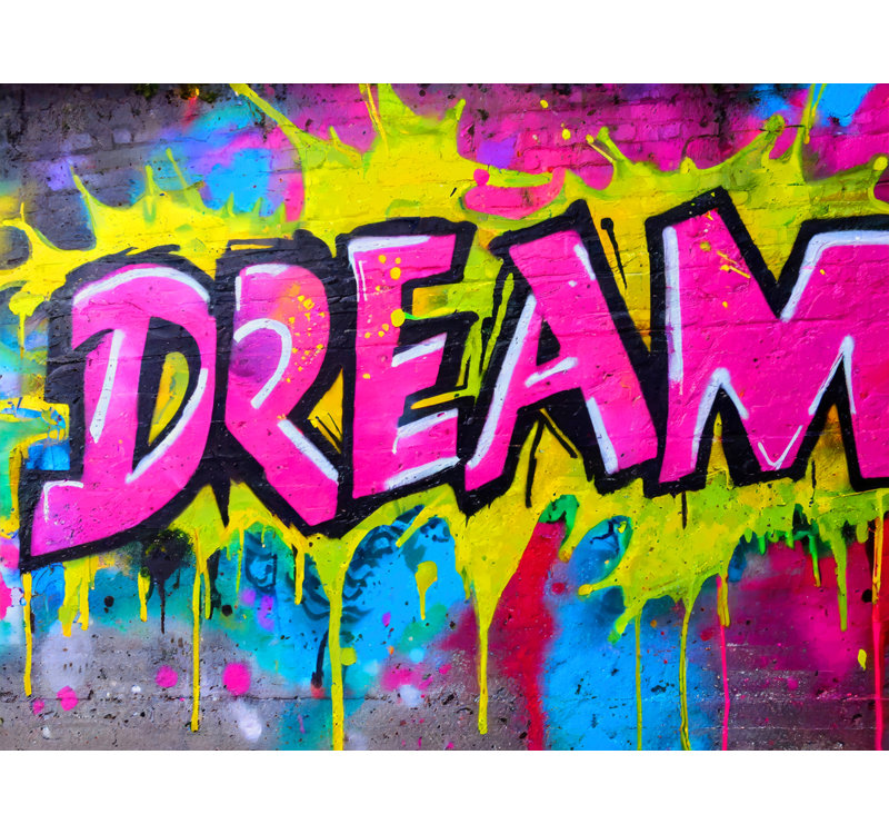 «Neon Graffiti Dream 5» par Stephen Chambers, reproduction sur toile tendue, H 20 po x l 24 po x P 1,5 po