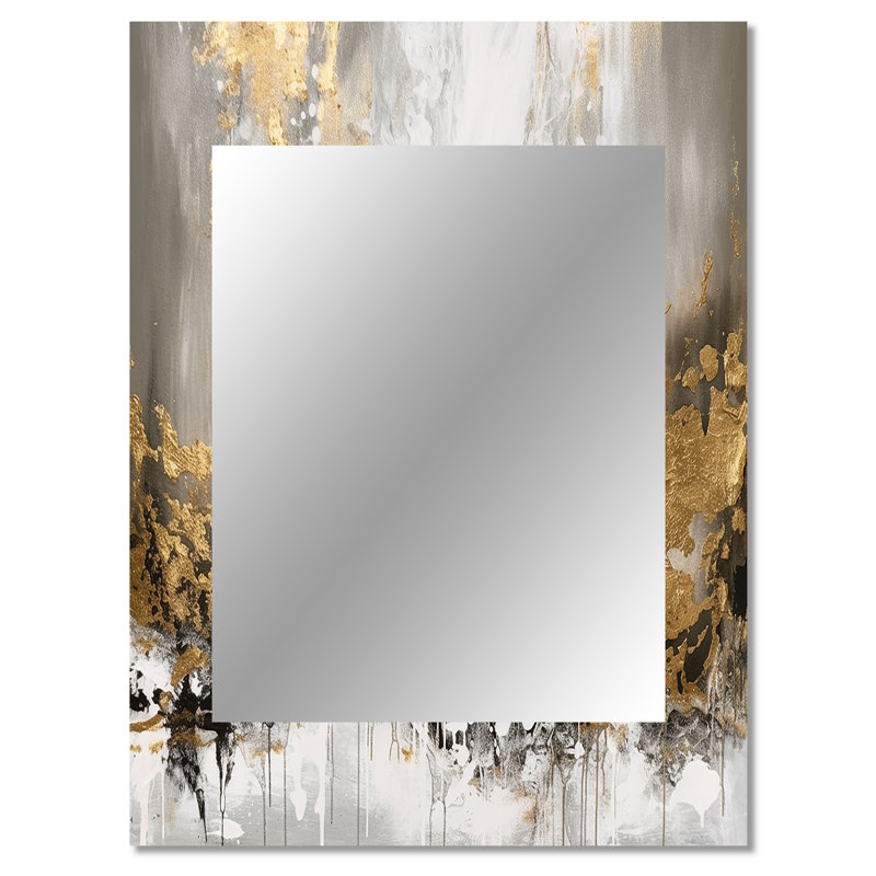 Abstrait doré et blanc, 40 po x 30 po