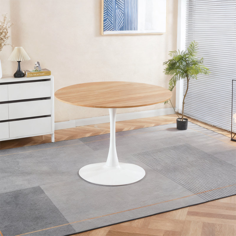 Table de cuisine pour petits espaces, Naturel, Blanc