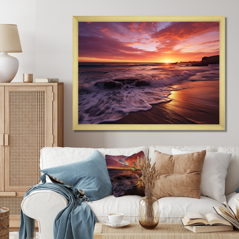Spain Sunset At Costa Del Solin III - Nautical & Beach Canvas Prints, H 30 po x l 40 po x P 1,5 po