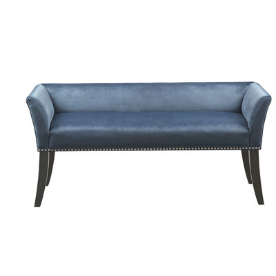 Blue Upholstered Accent Home Decor Bench With Solid Wood And Plywood Fashionable Hallway - Legs, Frame, Assembly Required
