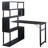 Home Office Computer Desk L-Shaped Corner Table, Rotating Computer Table With 5-Tier Bookshelf, Four Installation Methods, Lockable Casters (Black)
