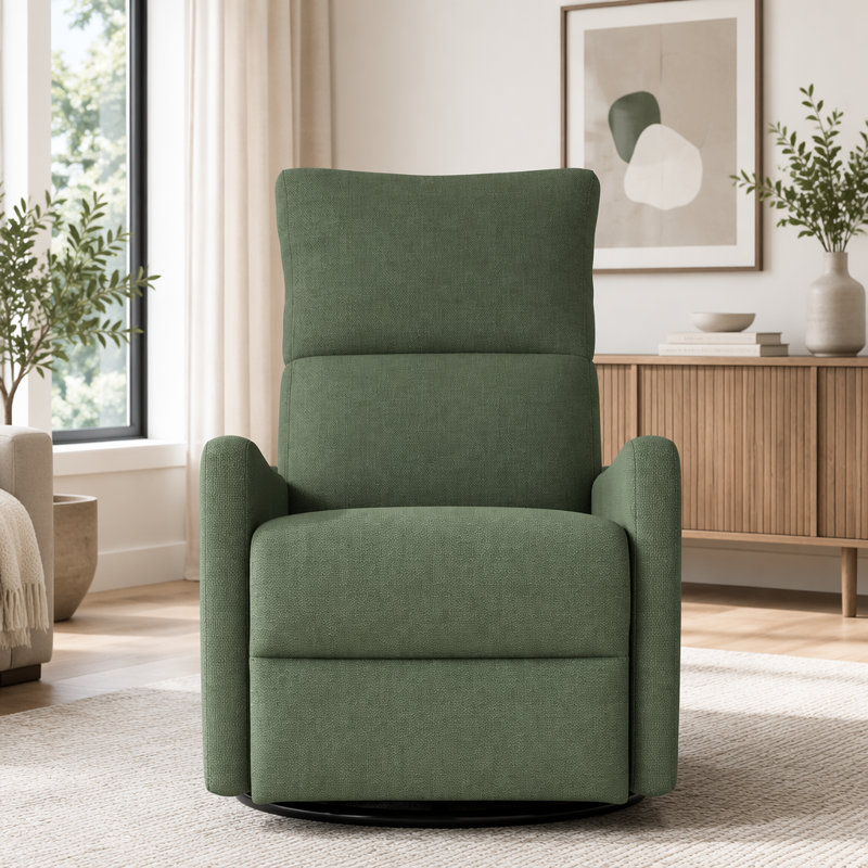 Fauteuil inclinable électrique berçant avec port USB et coussin rembourré, Dark Green