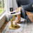 White Marble End Tables Set of 2, Nightstands for Living Room, Bedroom, Office-1244292515
