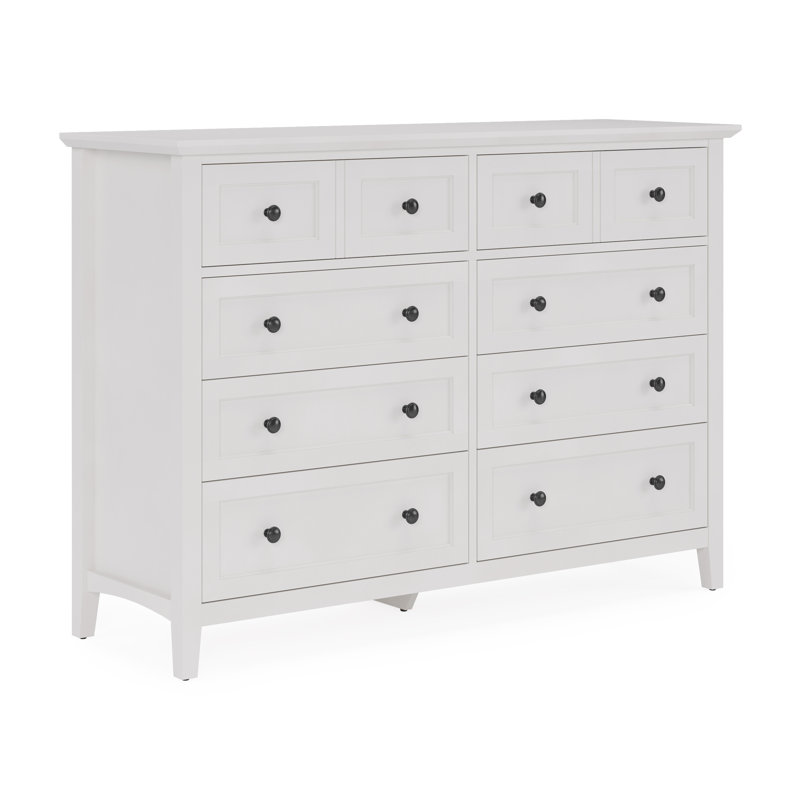 8 Drawer 152.4 W Double Dresser, White