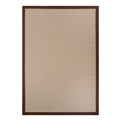 Gourlie Geometric Machine Made Power Loom Polypropylene Plastic Area Rug in Brown/Beige