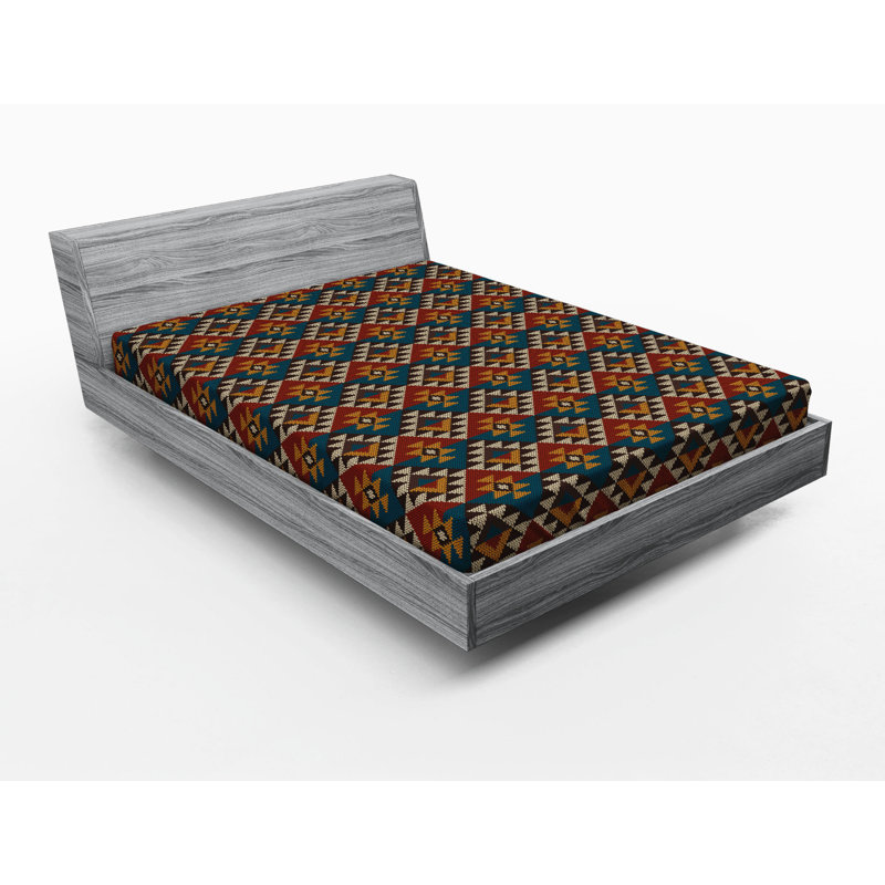 Microfiber Geometric Fitted Sheet, Full Fitted Sheet