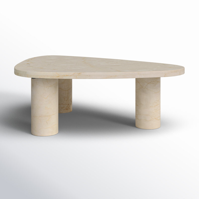 Zion Coffee Table - Small Table - Merlot, 13" H x 36" L x 25.5" W, Cream Marble