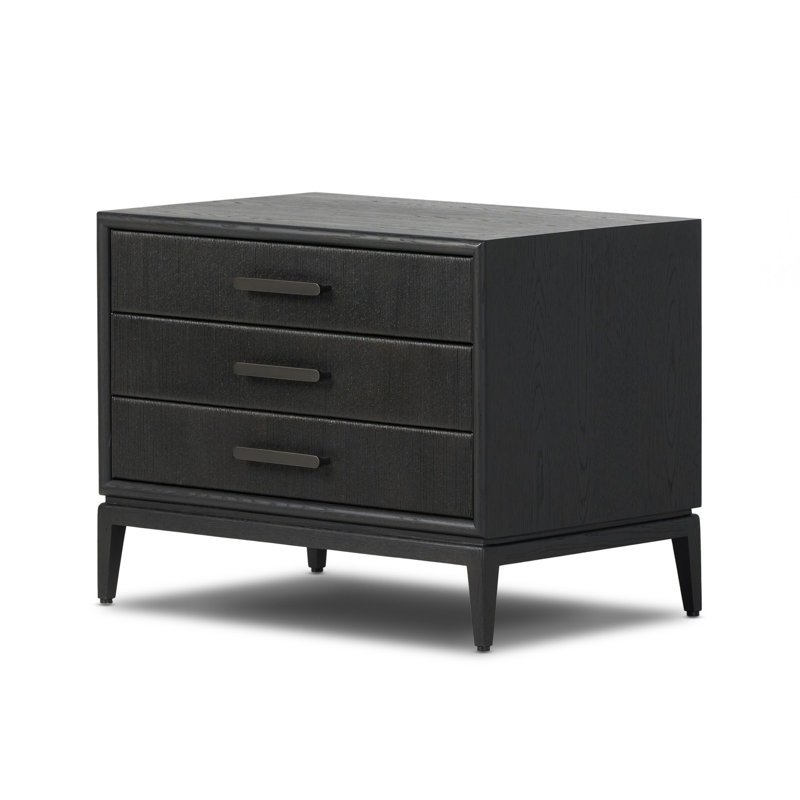 Rosenell Closed Nightstand, Black