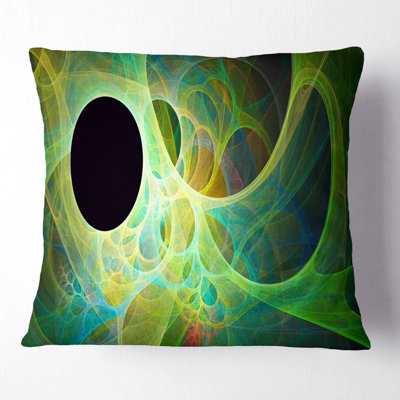 Fractal Angel Wings en vert - coussin abstrait imprimé