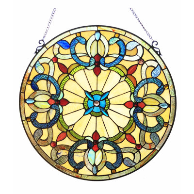 Panneau de vitrail en verre coloré Henninger
