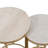 Sanches Round Marble Top Nesting End Tables with Gold Iron Metal Frame - Modern Side Tables for Living Room, Bedroom, Office or Entryway - White & Gold