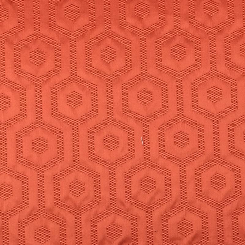 Metro Fabric | Hexagon Modern Geometric Fabric | Drapery & Curtain Fabric and Upholstery Fabric, Orange