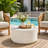 28'' Magnesium Oxide Patio Coffee Table,Waterproof, For Living Room, Outdoor, Round,Beige-1767788247