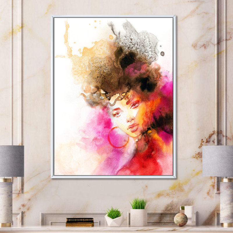 - Œuvre d'art sur toile glamour, H 36 po x l 24 po x P 1 po, Toile avec cadre flottant blanc