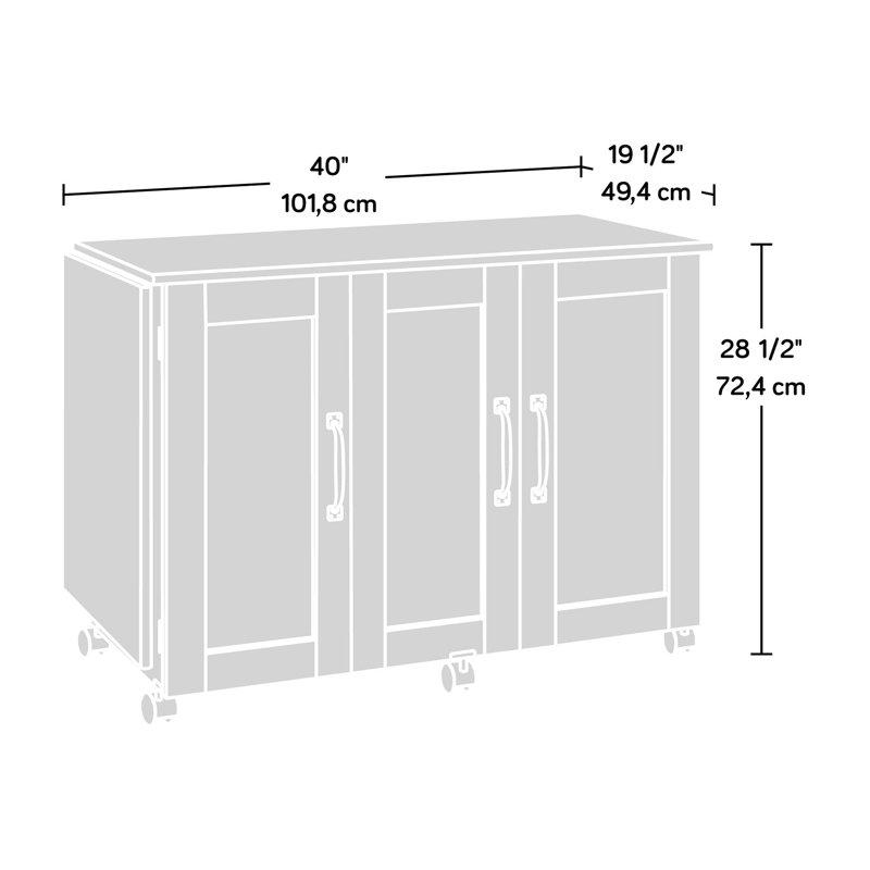 40.08'' x 19.45'' Sewing Table with Wheels