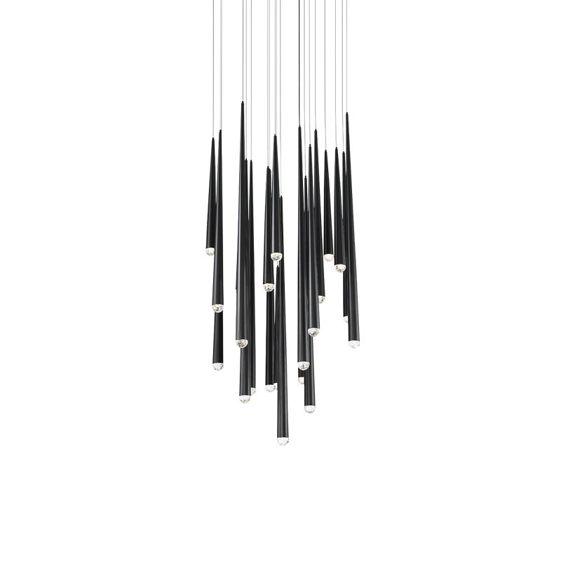 Lustre à del à plusieurs niveaux 21 lumières unique Cascade