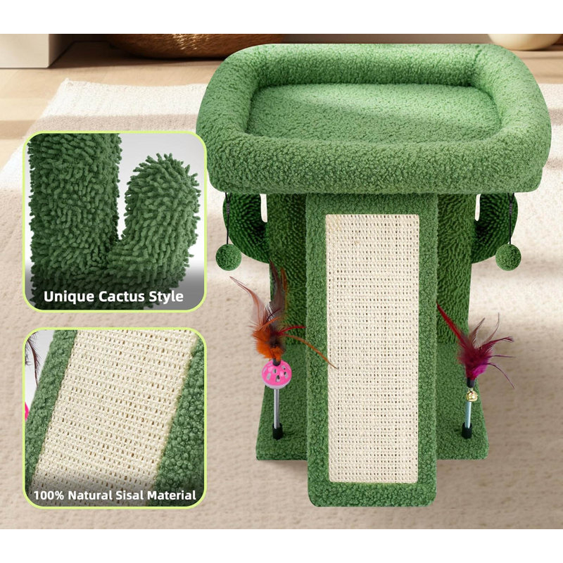 44cm H Cat Tree, Green