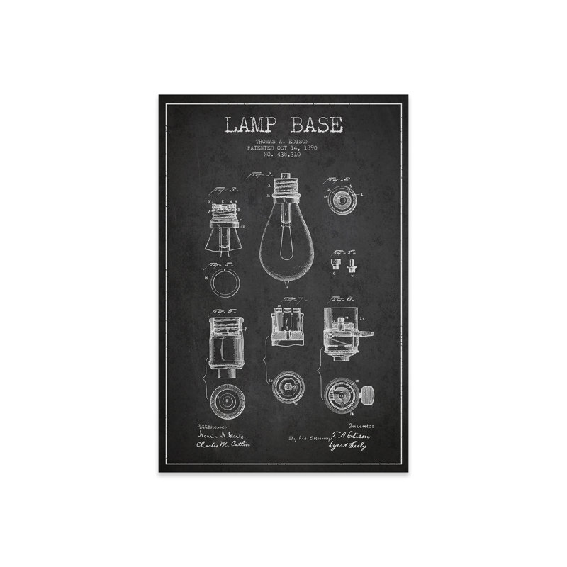 Lampe sur fond gris anthracite brevetée sur plastique / acrylique par Aged Pixel Peinture