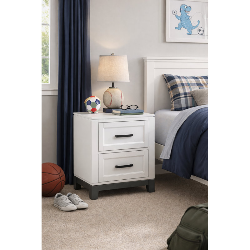 Garretson 2 Drawer Nightstand, White