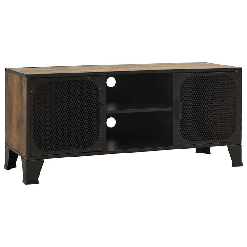 Meuble télé avec meuble télé en bois aggloméré brun rustique et grand meuble télé avec rangement