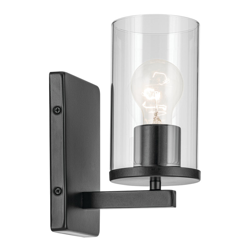 Applique murale 1 lumière 4,5 po, Noir satiné
