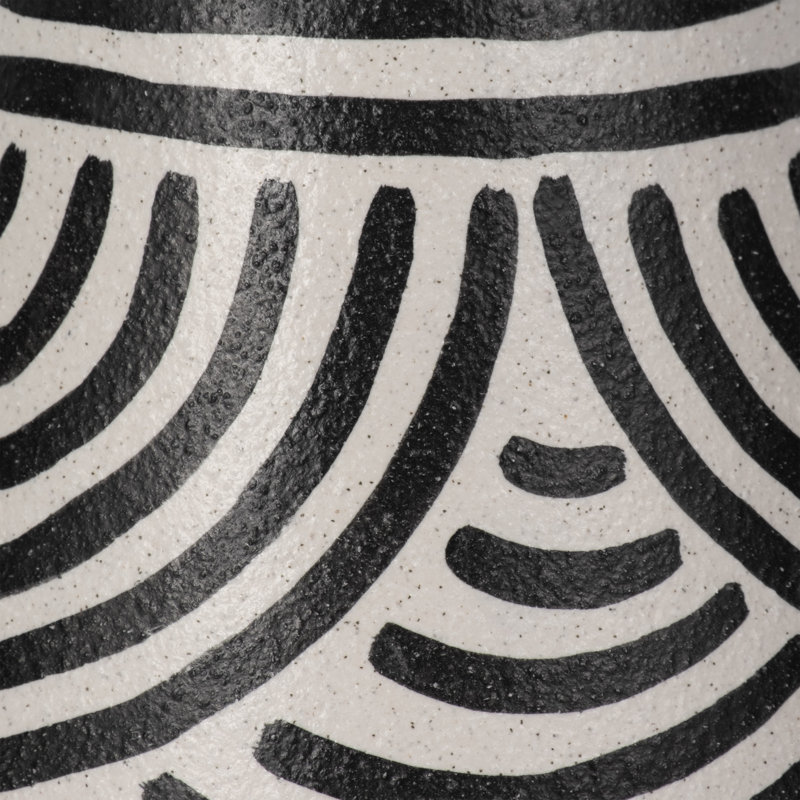 Handcrafted Black and White Ceramic Novelty Table Vase