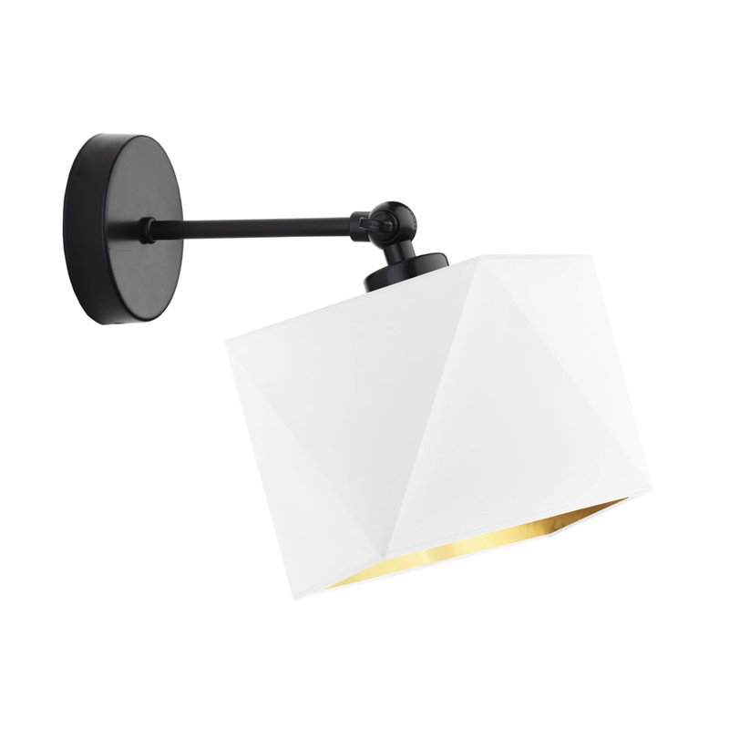 Brinegar Swing Arm Sconce, White/Gold
