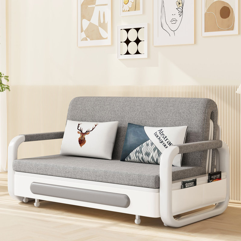 Grand canapé-lit pliable convertible, canapé-lit avec espace de rangement, gris, H 34,2 po x l 50,3 po x P 34,6 po