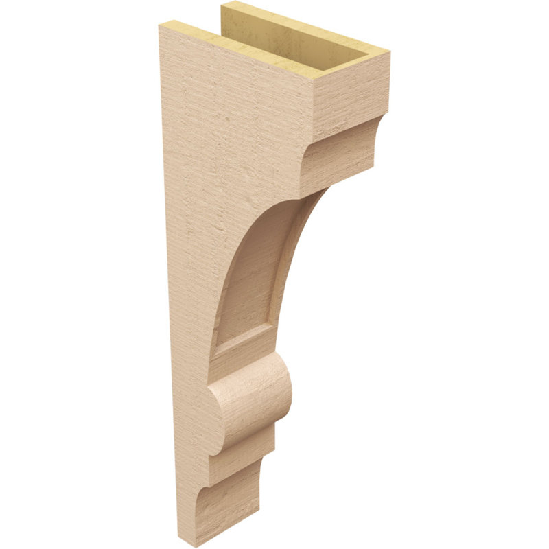 Diane Rough Cedar Woodgrain TimberThane Corbel, Primed Tan, 30" H x 5" W x 10" D