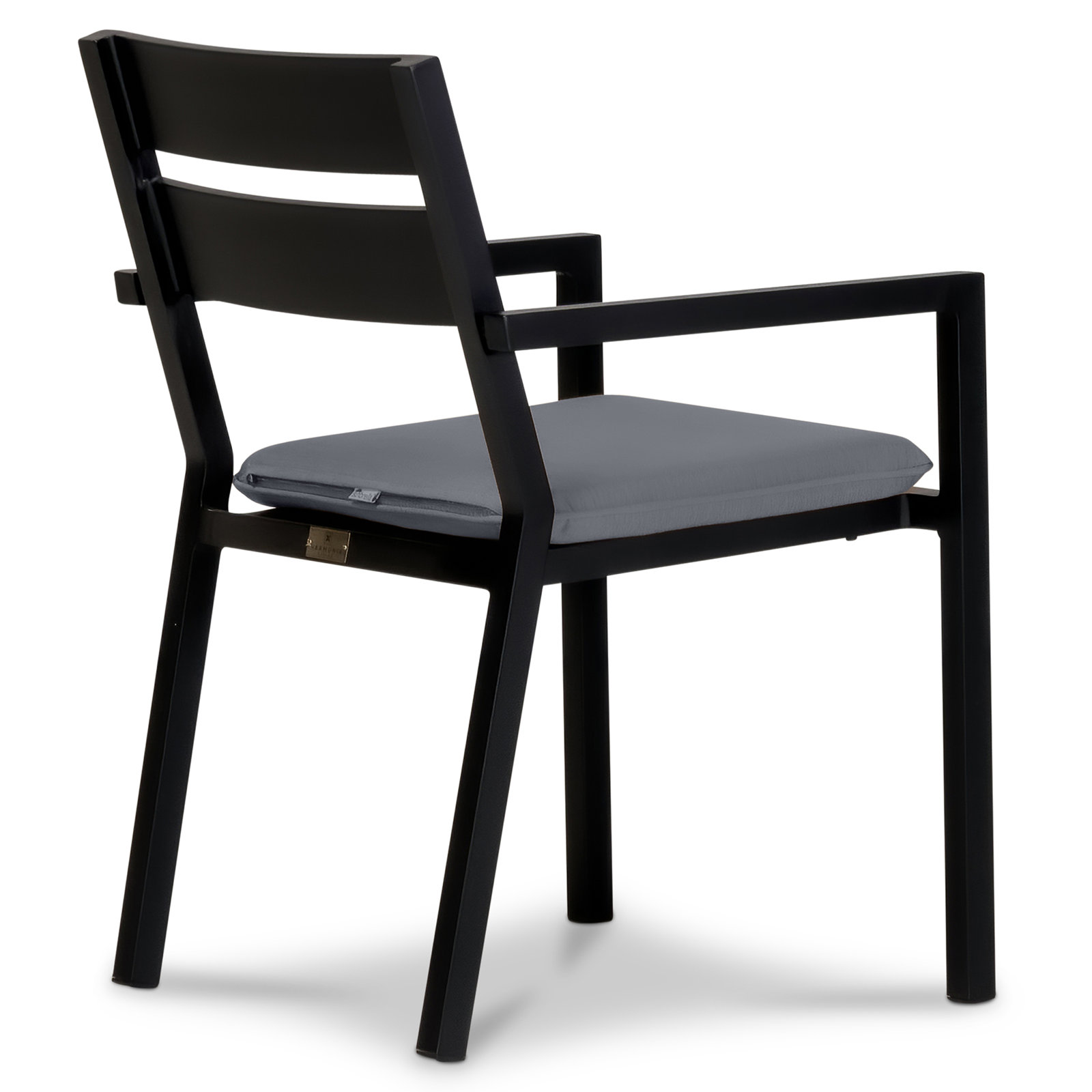 Vivant Stackable Sunbrella® Patio Armchair, Black, Canvas Charcoal
