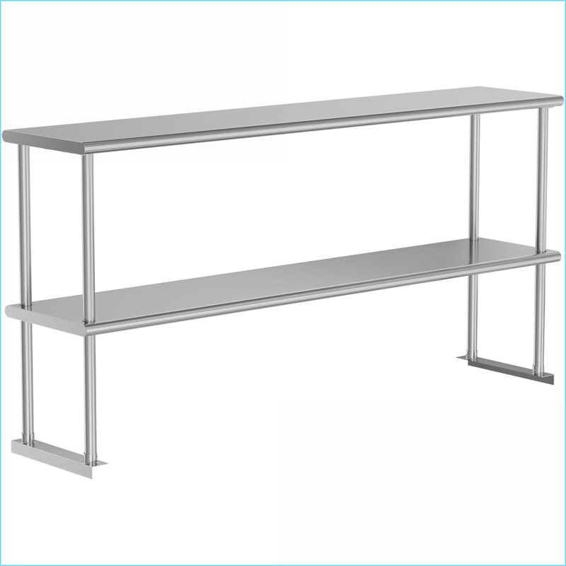 12x60 Inch Stainless Steel Double Overshelf for Kitchen, Space-Saving with 400lb Capacity, Easy to Clean