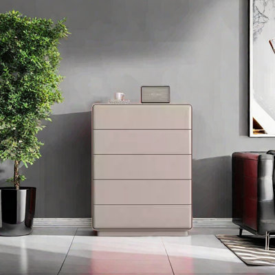 Commode de tiroir brillante sans poignée