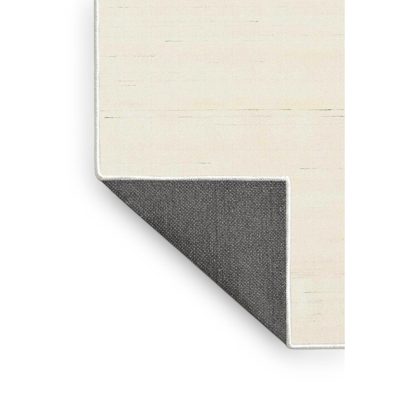 Tapis de zone crème contemporaine, Rectangle 5 pi x 7 pi